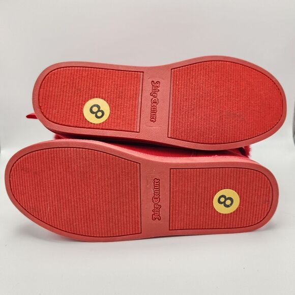 Juicy Couture King Cozy Cold Weather Boots Red Pull On Faux Suede Fur 8 NWT - Picture 7 of 10